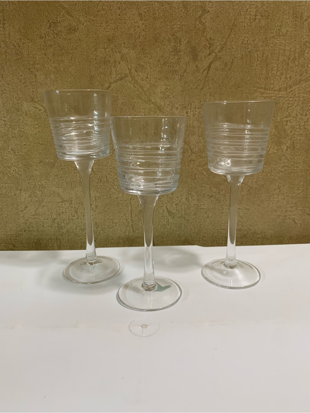 Partylite 3 Wine Glass Candle Holders 
P90597 NEW in Box